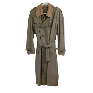Vintage Allen Solly Men's Trench Rain Coat 100% Wool Lining Made in USA Size 40R